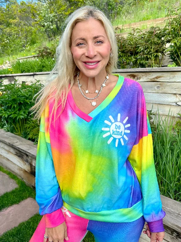 Be Kind Tie-Dye Long Sleeve Lounge Top