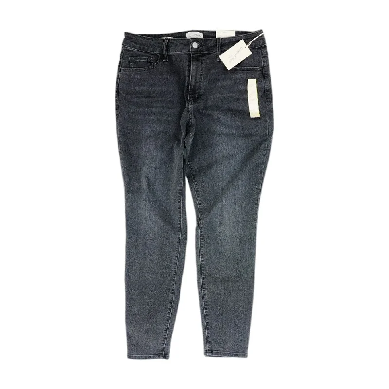 Gray Solid High Rise Skinny Leg Jeans